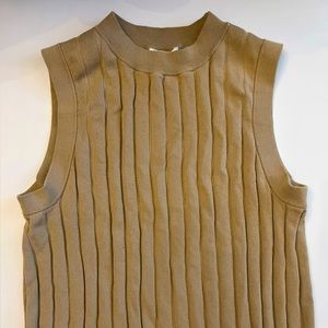 H&M TAN RIB KNIT MIDI DRESS